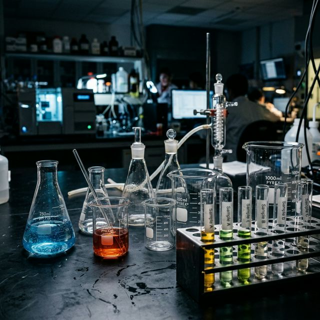 Laboratory glassware and beakers